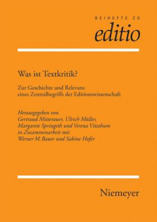 Livre Was Ist Textkritik? Gertraud Mitterauer