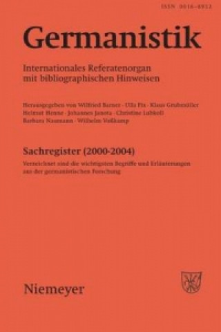 Kniha Germanistik, Sachregister (2000-2004) Wilfried Barner