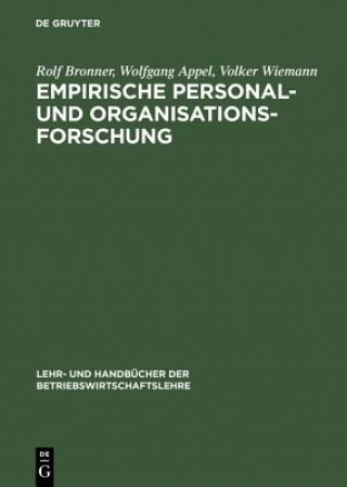 Książka Empirische Personal- Und Organisationsforschung Rolf Bronner