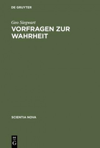 Kniha Vorfragen Zur Wahrheit Geo Siegwart