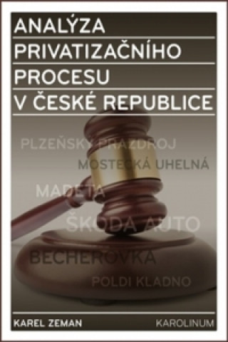 Kniha Analýza privatizačního procesu v České republice Karel Zeman