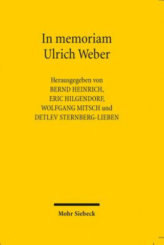 Book In memoriam Ulrich Weber Bernd Heinrich