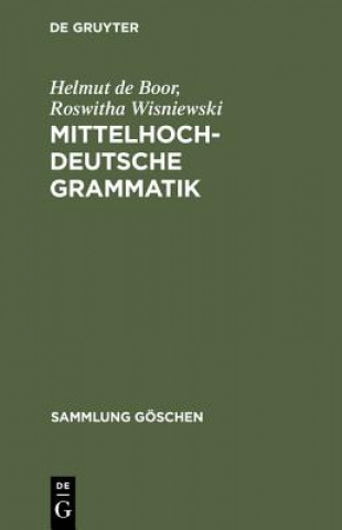 Knjiga Mittelhochdeutsche Grammatik Helmut de Boor