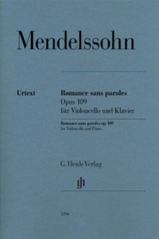 Materiale tipărite Mendelssohn Bartholdy, Felix - Romance sans paroles op. 109 Felix Mendelssohn Bartholdy