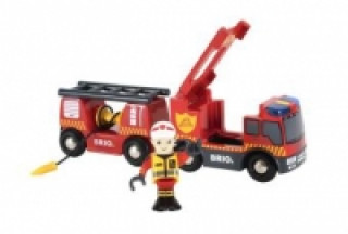 Játék 33811 BRIO Feuerwehr-Leiterfahrzeug mit Licht & Sound BRIO®