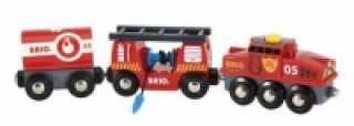 Hra/Hračka BRIO World 33844 Feuerwehr-Löschzug - Feuerwehrzug mit Feuerwehrschlauch und Wassertank - Kleinkindspielzeug empfohlen ab 3 Jahren BRIO®