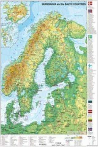 Tlačovina Skandinavien und Baltikum physisch. Stiefel Wandkarte Kleinformat Scandinavia and the Baltic Countries Heinrich Stiefel
