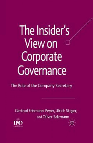 Livre The Insider's View on Corporate Governance G. Erismann-Peyer