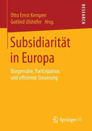 Książka Subsidiaritat in Europa Otto Ernst Kempen