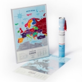 Kniha Stírací mapa Evropy Travel Map of the Europe Silver 