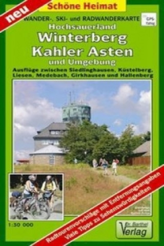 Tiskovina Doktor Barthel Karte Wander-, Ski- und Radwanderkarte Hochsauerland, Winterberg, Kahler Asten und Umgebung 