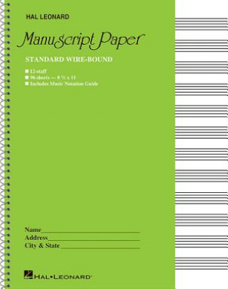 Carte Standard Wirebound Manuscript Paper (Green Cover) Hal Leonard Publishing Corporation