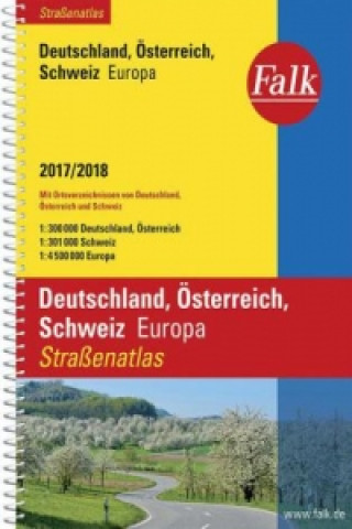 Carte Falk Straßenatlas Deutschland, Österreich, Schweiz, Europa 2016/2017 1 : 300 000 