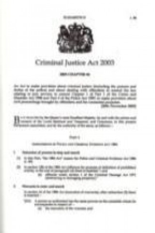 Carte Criminal Justice Act 2003 Stationery Office