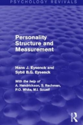 Kniha Personality Structure and Measurement Sybil B. G. Eysenck