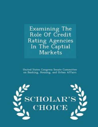 Книга Examining the Role of Credit Rating Agencies in the Captial Markets - Scholar's Choice Edition 