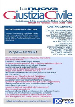 Knjiga Nuova Giustizia Civile (NUM 1/ Anno 2015) Luca Tantalo