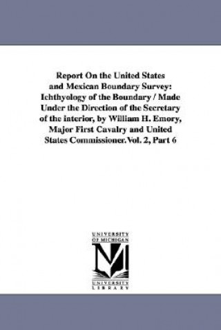 Könyv Report on the United States and Mexican Boundary Survey Stat United States Dept of the Interior