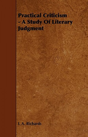 Книга Practical Criticism I. A. Richards