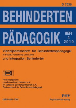 Könyv Behindertenpadagogik - Vierteljahresschrift fur Behindertenpadagogik und Integration Behinderter in Praxis, Forschung und Lehre 