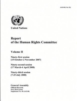Könyv Report of the Human Rights Committee United Nations: General Assembly