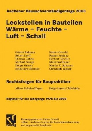 Buch Aachener Bausachverst ndigentage 2003 Rainer Oswald