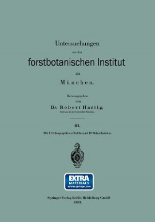 Βιβλίο Untersuchungen Aus Dem Forstbotanischen Institut Zu Munchen Robert Hartig