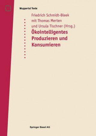 Knjiga OEko-Intelligentes Produzieren Und Konsumieren Friedrich Schmidt-Bleek