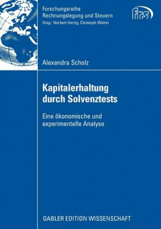 Kniha Kapitalerhaltung Durch Solvenztests Prof. Dr. Christoph Watrin