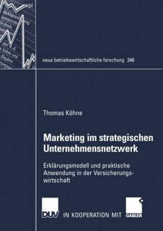 Knjiga Marketing Im Strategischen Unternehmensnetzwerk Thomas Köhne