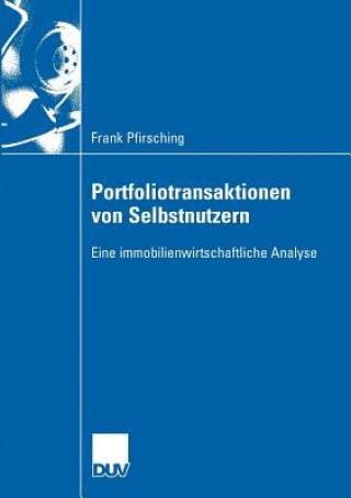 Könyv Portfoliotransaktionen Von Selbstnutzern Frank Pfirsching