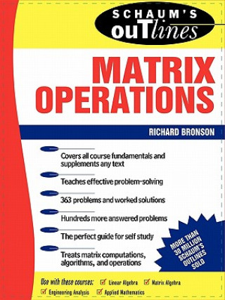 Könyv Schaum's Outline of Matrix Operations Richard Bronson