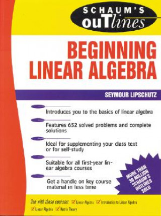 Könyv Schaum's Outline of Beginning Linear Algebra Seymour Lipschutz