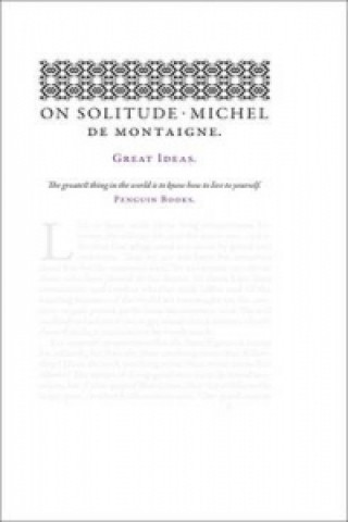 Kniha On Solitude Michel de Montaigne