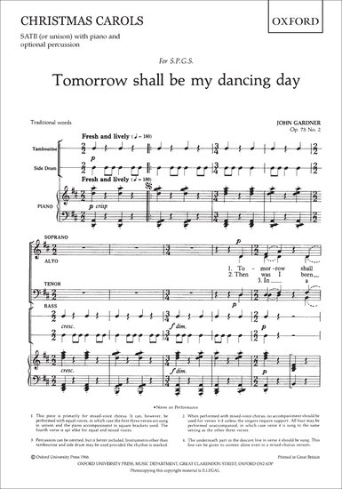 Pubblicazioni cartacee Tomorrow shall be my dancing day John Gardner