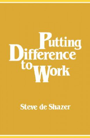 Könyv Putting Difference to Work Steve de Shazer