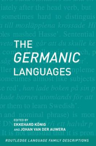 Kniha Germanic Languages Johan Van Der Auwera