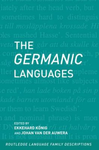 Buch Germanic Languages Johan Van Der Auwera