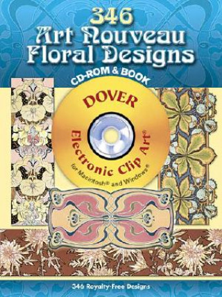 Kniha 346 Art Nouveau Floral Designs CD-ROM and Book 