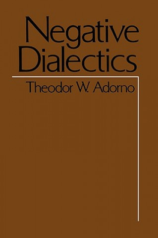 Kniha Negative Dialectics Theodor W. Adorno