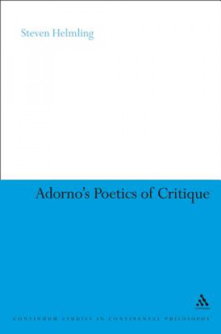 Книга Adorno's Poetics of Critique Steven Helmling