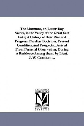 Könyv Mormons, Or, Latter-Day Saints, in the Valley of the Great Salt Lake; A History of Their Rise and Progress, Peculiar Doctrines, Present Condition, J. W. n