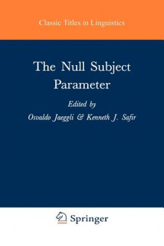 Kniha Null Subject Parameter Osvaldo Jaeggli