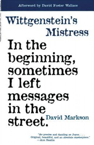 Carte Wittgenstein's Mistress David Markson