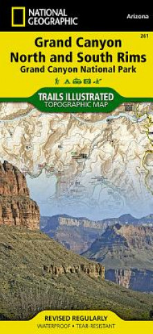 Tiskovina Grand Canyon, Bright Angel Canyon/north & South Rims National Geographic Maps