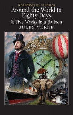 Carte Around the World in 80 Days / Five Weeks in a Balloon Jules Verne