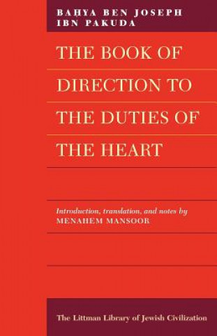 Kniha Book of Direction to the Duties of the Heart Bahya Ben Jose Ibn Pakuda