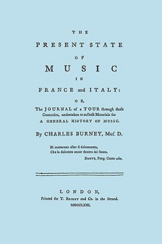 Kniha Present State of Music in France and Italy Charles Burney