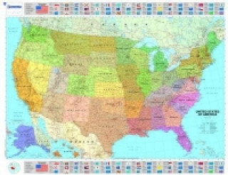 Nyomtatványok U.S.A Political - Michelin rolled & tubed wall map Paper 
