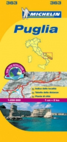 Tiskovina Puglia - Michelin Local Map 363 Michelin